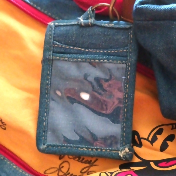 Vintage Disney Mickey Mouse Denim Tote Hand Bag Purse & Wallet - Picture 12 of 16